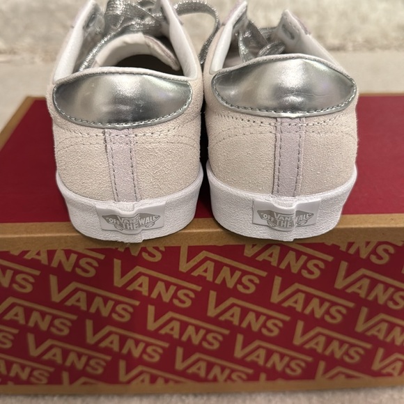 Vans Women's White and Silver Sneakers - Picture 8 of 9